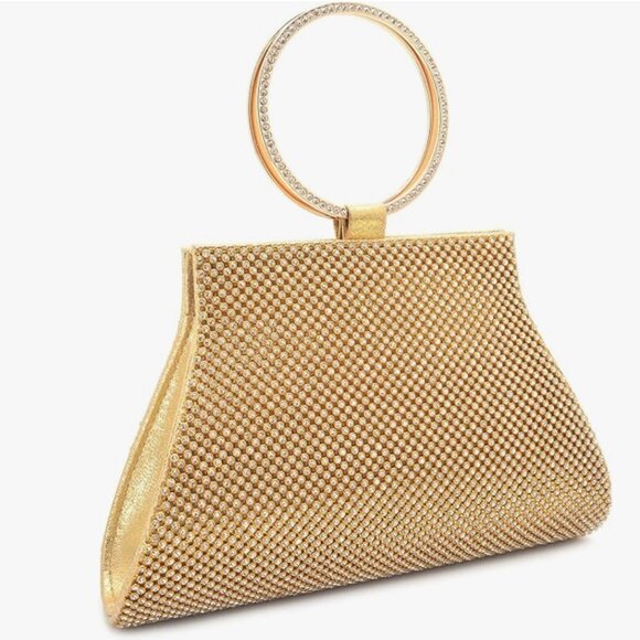 Gold Crystal Clutch Purse - formal event - Picture 2 of 9